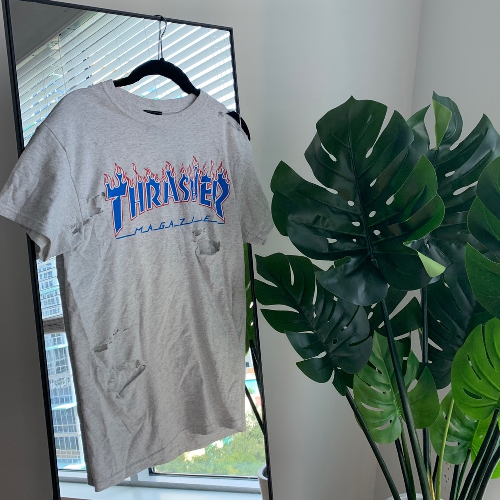Distressed thrasher t-shirt